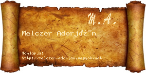 Melczer Adorján névjegykártya
